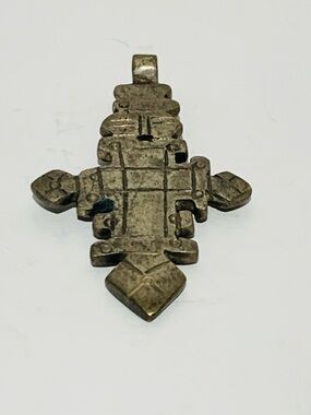 Antique Handmade Ethiopian Coptic Cross Pendant 2” x 2.75” (#7)